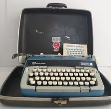 Smith Corona Galaxie 12 XII Atomic Blue Typewriter with Case For Repair - £38.93 GBP
