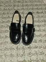 Black H&amp;M chunky heeled loafer size 4 Express Shipping - $25.06