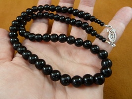 (v305-8) 18&quot; long 8mm black Onyx gemstone beaded Necklace fashion JEWELRY nice - £42.72 GBP