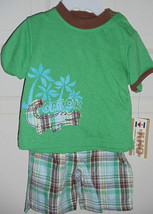 Kids Headquarters Boy 2 PC Shirt &amp; Shorts Gator 3-6 mo - £14.22 GBP