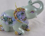Lena Liu Fine Porcelain Elephant Figurine with Butterflies and Faux Jewe... - $37.61