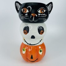 Hallmark Halloween Tea Lights Votive Jack O Lantern Skull Black Cat Ghost Candle - £11.74 GBP
