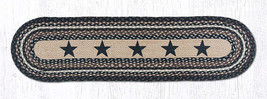 Earth Rugs OP-313 Black Stars Oval Patch Runner 13&quot; x 48&quot; - £39.43 GBP