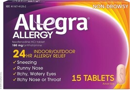 Allegra Allergy HCI tablet *04/2026* 24 Hours 15ct - €10,30 EUR Allegra Allergy HCI tablet *04/2026* 24 Hours 15ct - €10,30 EUR