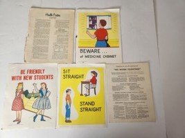 Vintage Mid Century Posters Wall Art Lot  Hayes School Good Health Some ... - £27.45 GBP