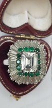 GIA Certified   Platinum 9.21ct Diamond and Emerald Ring , Unique!!! - £77,937.26 GBP