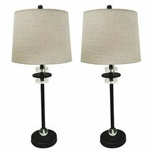 Royal Designs LS-1007ORB-2 USB Port Metal Buffet Lamp Set with Crystal Accents a - £109.45 GBP