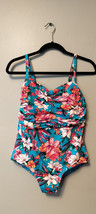 Lands End Women&#39;s Bathing Swimming Swim Suit Floral One Piece Size 12 Tropical - $21.49