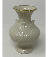 Vintage Lenox Elfin Ivory Bud Vase with 24K Gold Trim and Leaf Design 4-... - $27.39 CAD