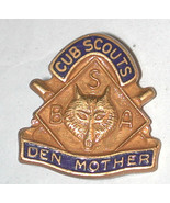 vintage enamel Den Mother Cub boy Scouts BSA Pin wolf - $14.25