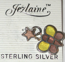 Butterfly Star Sterling silver Enamel Charm Jezlaine JEZ - $14.00