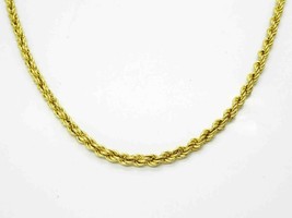 3mm Wide Rope Chain Necklace 14k Gold 24&quot; Long 6.1 Grams - £610.10 GBP