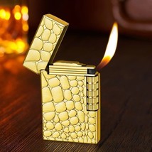 Metal Oblique Loud Lighter Cigarette Pipe Lighter Creative Butane Gas Li... - £12.23 GBP