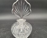 Vintage Art Deco MCM Pressed Crystal Glass Perfume Bottle Pattern Topper - $19.79