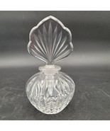 Vintage Art Deco MCM Pressed Crystal Glass Perfume Bottle Pattern Topper - $377.48 MXN