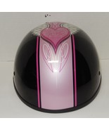 Fulmer AF-90 DOT Motorcycle Half Helmet Black Size Small Pink Heart with... - $52.42