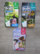 Lot Of 3 Brain Busters Gaming Cards - 31 Cards Each - Pets,Dinosaurs,Nature - £7.15 GBP