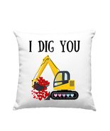 I Dig You Pillow, Valentine Gift, Valentines Day Pillow, Funny Valentine... - £23.75 GBP