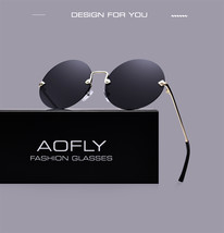AOFLY Unisex Round Rimless Vintage Sunglasses Mirrored Lens UV400 Glasses. !  - £39.95 GBP