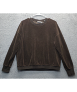 Vince Sweatshirt Womens XS Brown Velour Stretch Long Sleeve Crew Neck Pu... - $32.44