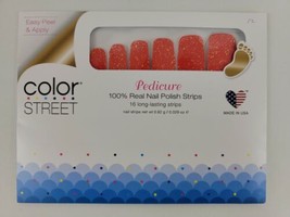 Color Street BRAZILIONAIRE Pedicure Real Nail Polish Strips Red Glitter ... - £26.54 GBP