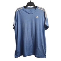 Adidas Classic 3-Stripes Athletic T-Shirt in Light Blue with White Accen... - $18.22 CAD