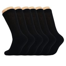AWS/American Made 6 Pairs Diabetic Crew Socks Black Non Binding Top Large 10 to  - £12.60 GBP