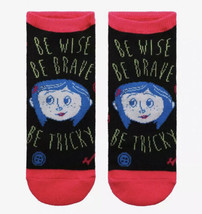 Coraline Neon Buttons Be Brave Be Tricky No-Show Ankle Socks Women’s Sizes 5-10 - £15.17 GBP