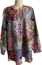 Soft Surroundings Women’s Large Long Sleeve Multicolor Paisley Floral Pullover - £14.31 GBP