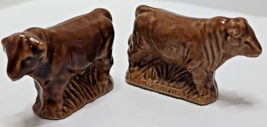 Two Wade Ceramics Whimsey 1982 Brown Bull Tom Smith Animal Cracker Series Mint - £15.93 GBP