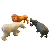 Greenbriar International Plastic Safari Animal Figurines Lion Polar Bear Hippo - £7.15 GBP