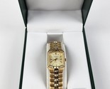 Gruen Precision Women&#39;s Gold Tone Watch Square Gemstone Bezel w/ Box new... - $37.61