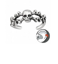 Skull sterling silver ear cuff - $14.00
