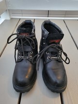 Harley Davidson Leather Motorcycle shoes Size 7 black woman - £54.14 GBP