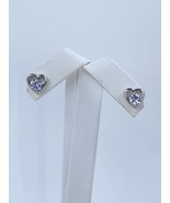 Round Cubic Zirconia Heart Jacket Sterling Silver Stud Earrings - $13.95