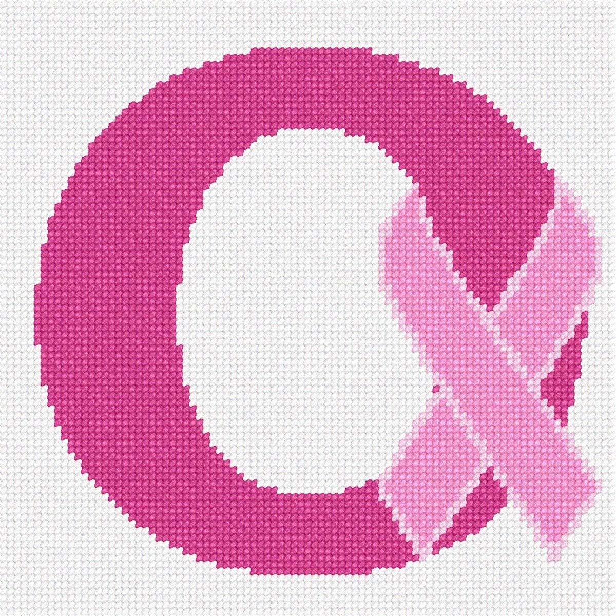 Pepita Needlepoint kit: Letter O Hope Ribbon, 7&quot; x 7&quot; - $50.00+