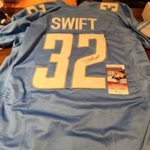 D&#39;Andre Swift Autographed Lions Jersey JSA authenticated card &amp; sticker - £35.55 GBP