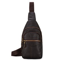 Men&#39;s Sling Bag PU Leather Chest  Crossbody Multifunction  Outdoor  Purse G5AE - £43.36 GBP