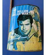 Six Million Dollar Man Metal Trash Can Bin Vintage Universal City Studio... - $120.50 CAD