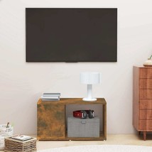 vidaXL TV Cabinet Smoked Oak Engineered Wood Medium TV Cabinet Simple - $129.21 CAD