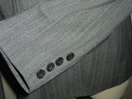 RAFAELLA LINED GRAY MUTED STRIPE JACKET BLAZER sz 12  - £10.29 GBP