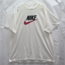 Vtg 90s Nike White Tag Spell Out Big Logo T Shirt Vintage Size L USA Made Rare - £60.48 GBP