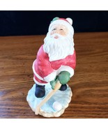 Golfing Santa Claus Porcelain Figurine 4.50&quot; Tall Made in China - £5.41 GBP