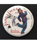 1982 Saint Paul Winter Carnival Family Frolics Norman Rockwell Pinback B... - $13.00