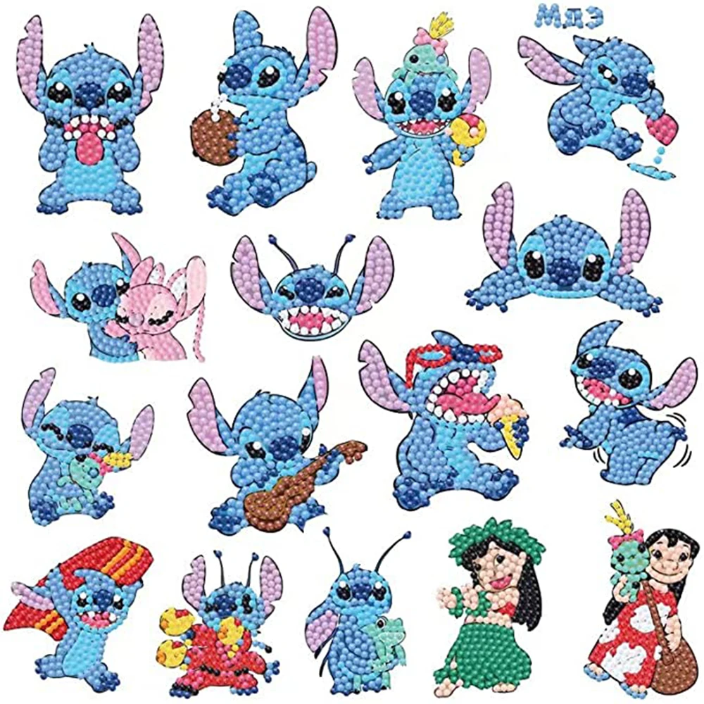 Disney Princess Stitch DIY Diamond Painting Stickers For Kids Cartoon Diamond - £7.93 GBP+