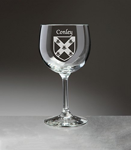 Conley Irish Coat of Arms Red Wine Glasses - Set of 4 (Sand Etched) Item image 2