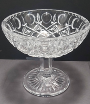 Early American pressed glass pedestal footed compote candy dish 5 inch - £15.50 GBP