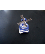 Elesva Delft Blue Hand-Painted Windmill Music Box Made Holland 7.2&quot; Works - $16.21 CAD