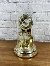 ANNIVERSARY CLOCK WITH GLASS DOME, PLAYS RHYTHM MELODY ON HOUR, MADE IN ... - $28.49