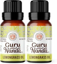 GuruNanda Lemongrass Essential Oil (Pack of 2 x 0.5 Fl Oz) - 100% Pure, Premium  - £16.77 GBP